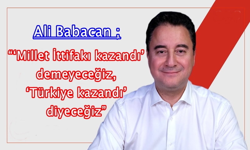 ALİ BABACAN’DAN AK PARTİ SEÇMENİNE TARİHİ ÇAĞRI...